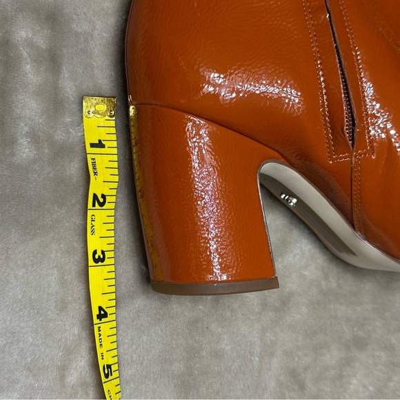 Sam Edelman Hilty Booties PatentBlock Heel Burnt Orange Texas Longhorns Sz 8.5 - Picture 11 of 16